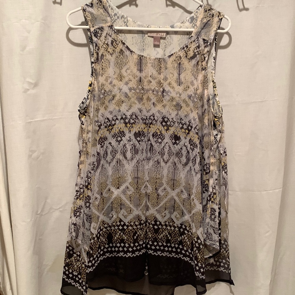 Black/white/yellow Womens top